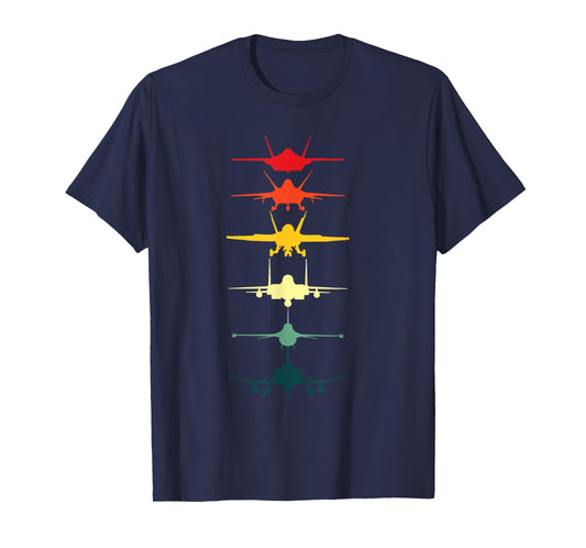 Vintage Air Force Fighter Jets F-4 F-111 F-15 F-16 F-22 F-35 T-Shirt