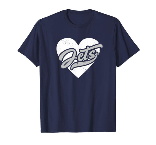 Vintage Jets High School Go Jets Pride Heart T-Shirt