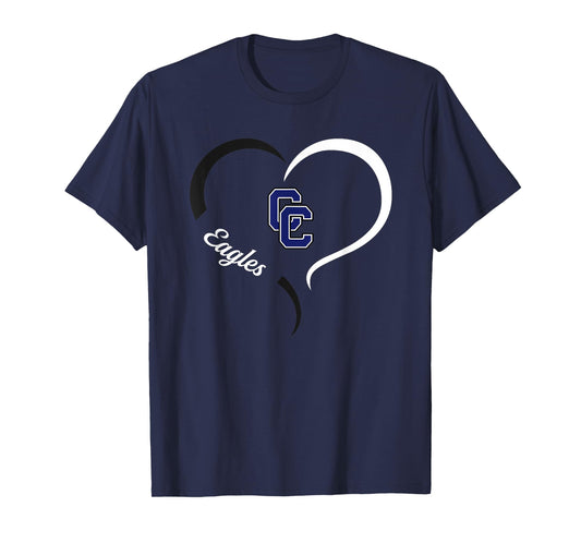 Cedar Creek Eagles Logo Half Heart Slogan HS T-Shirt