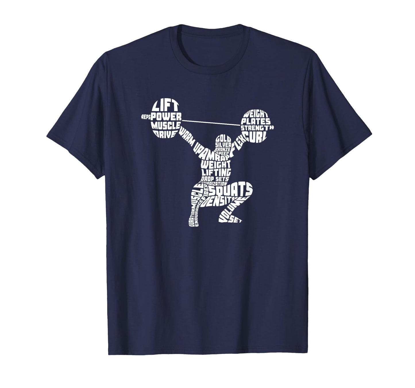 Weightlifting Typography Fitness Gym Word Art T-Shirt