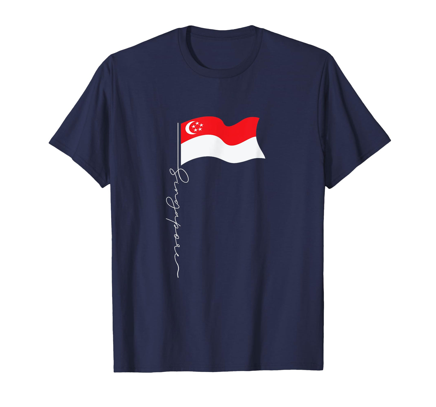 Singapore Signature Flag Pole - Patriotic Singaporean Flag T-Shirt