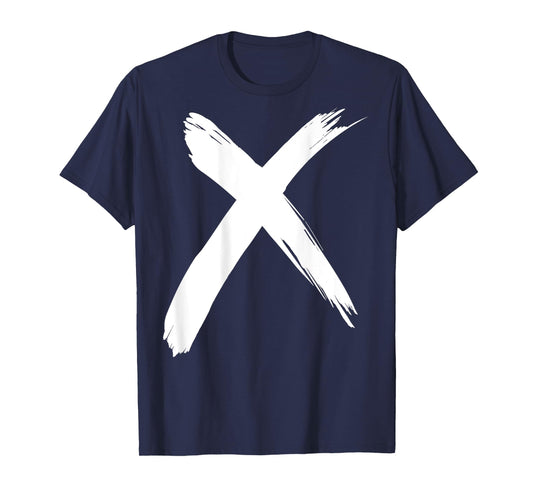 X Symbol Brush Strokes T-Shirt Back Print