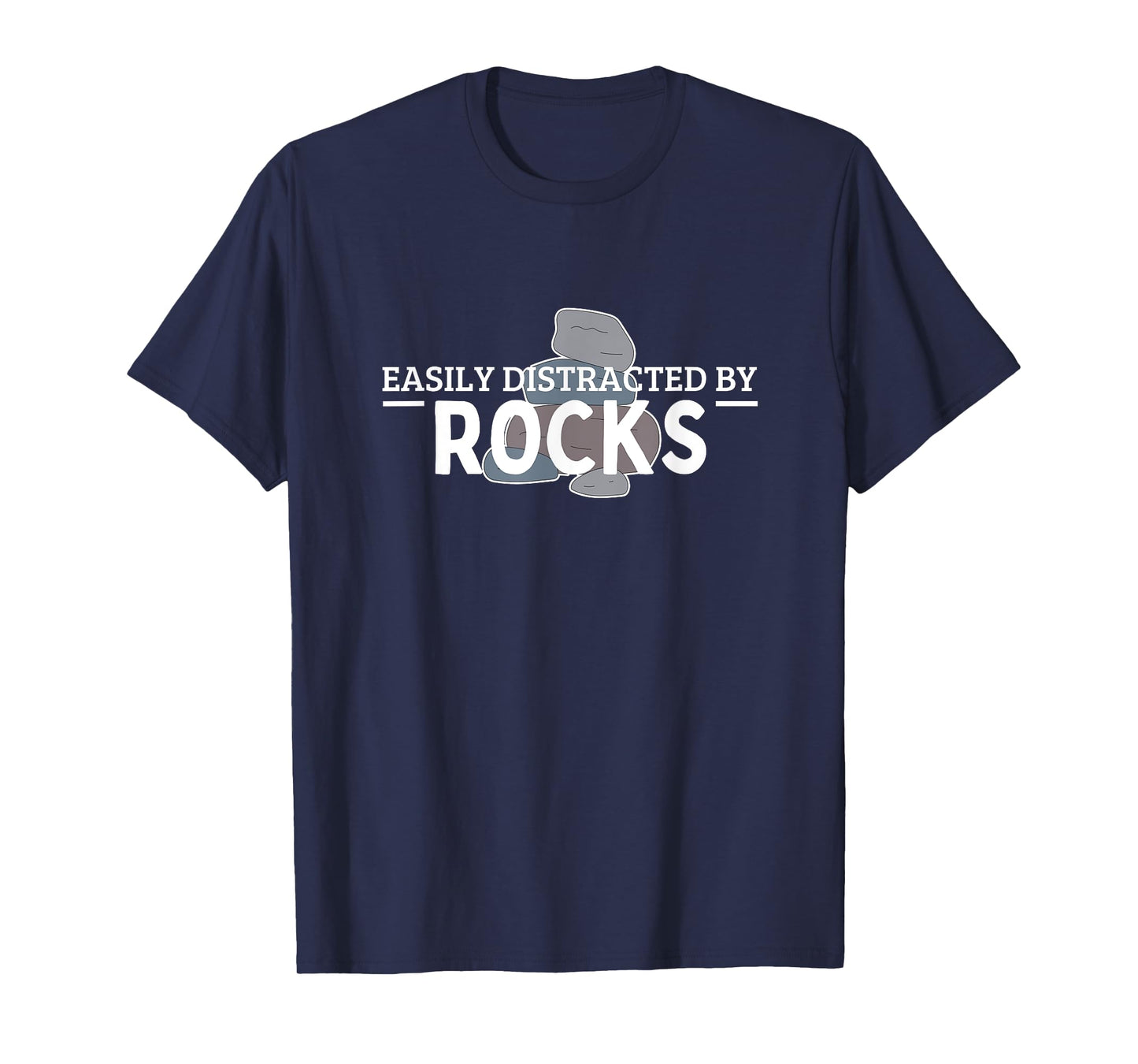 Easily Distracted By Rocks Funny Vintage Rock Collector T-Shirt