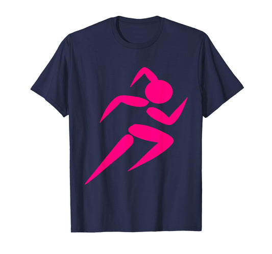 Running Girl T-Shirt Athletic Gym Track & Field Graphic Tee T-Shirt