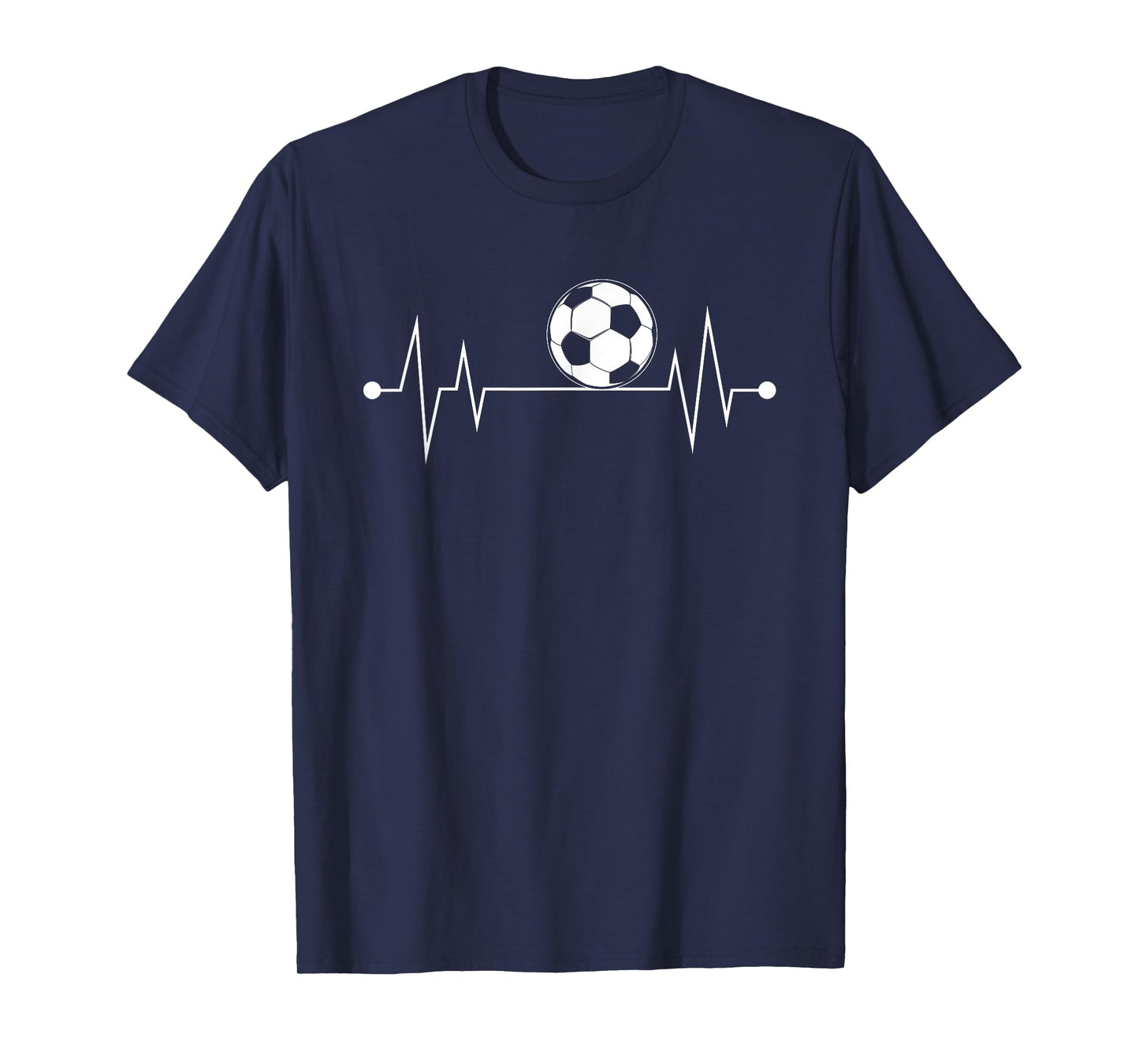 Heartbeat Soccer Ball Funny EKG Football Gift Men Women Kids T-Shirt