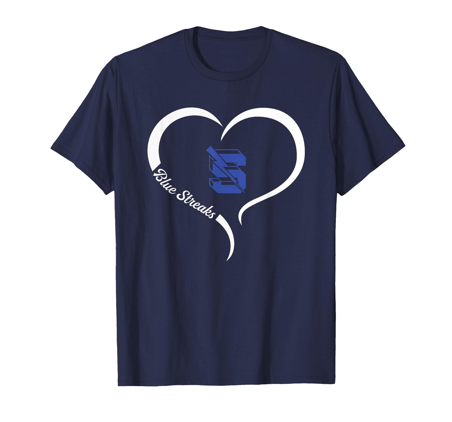 Sebring Blue Streaks Logo Half Heart Slogan HS T-Shirt