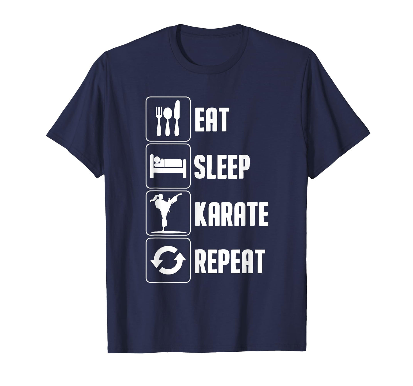 Funny Karate Design For Men Women Eat Sleep Karate Repeat T-Shirt