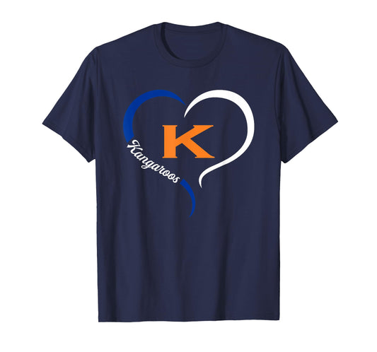 Kentwood Kangaroos Logo Half Heart Slogan HS T-Shirt