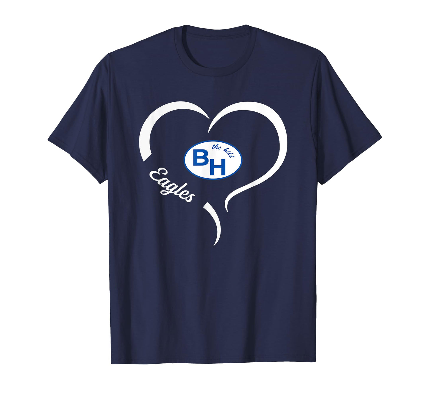 Barbers Hill Eagles Logo Half Heart Slogan HS T-Shirt
