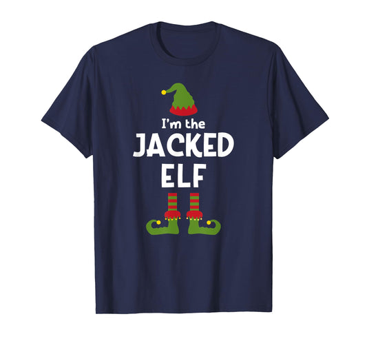 Fitness Elf T-shirt Weight Lifting Christmas Party Pajamas T-Shirt