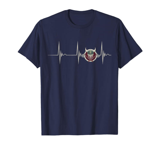 Valhalla Viking Warrior Heartbeat EKG Pulse Nordic Odin T-Shirt