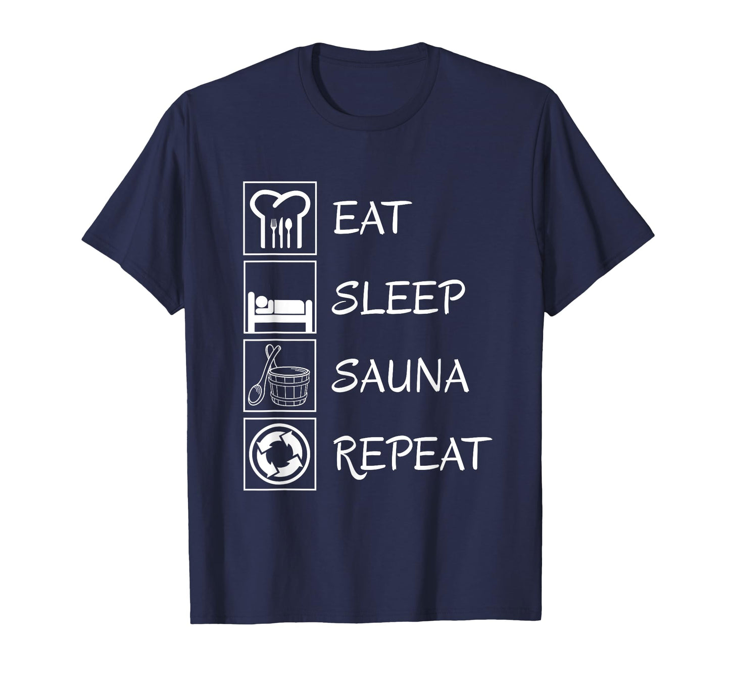 Sauna Repeat Wellness Gift for Thermal Bath Spa Relaxation T-Shirt