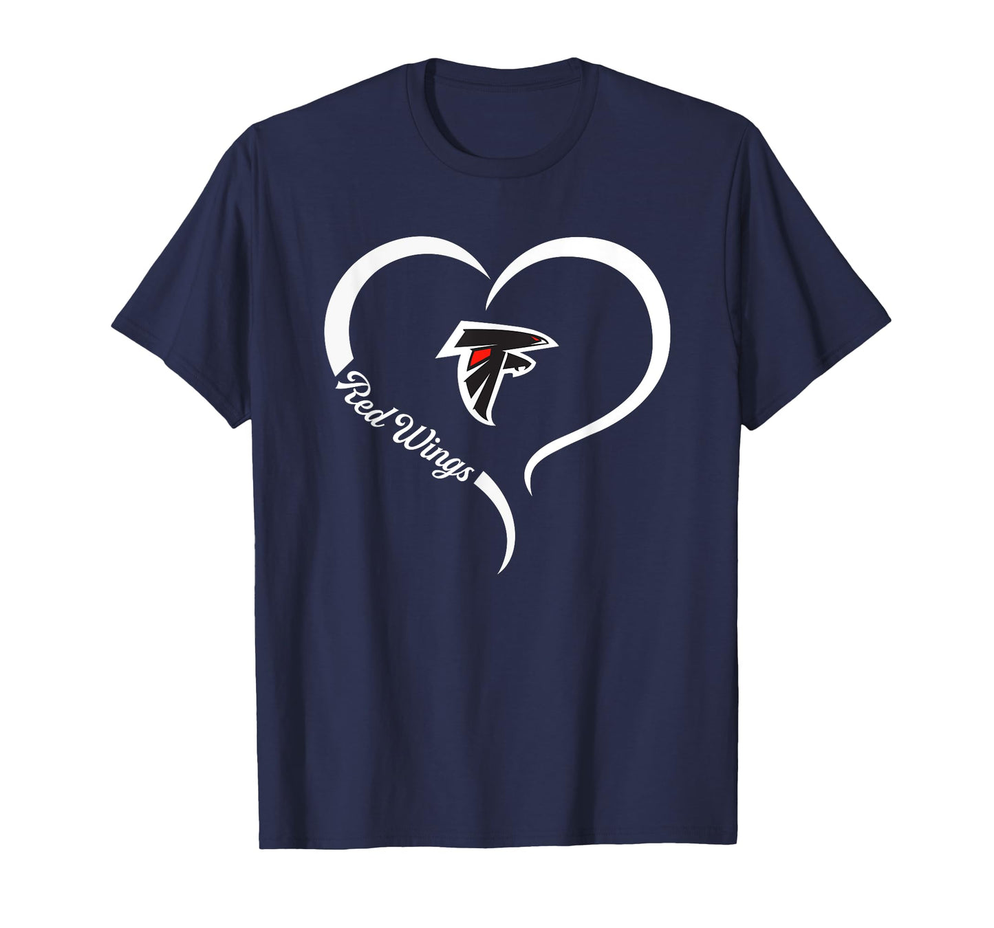 Saint Johns Red Wings Logo Half Heart Slogan HS T-Shirt