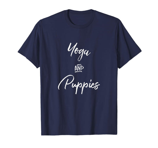 Yoga and Puppies Shirt,Namastay At Home with My Dog Lovers T-Shirt for Women