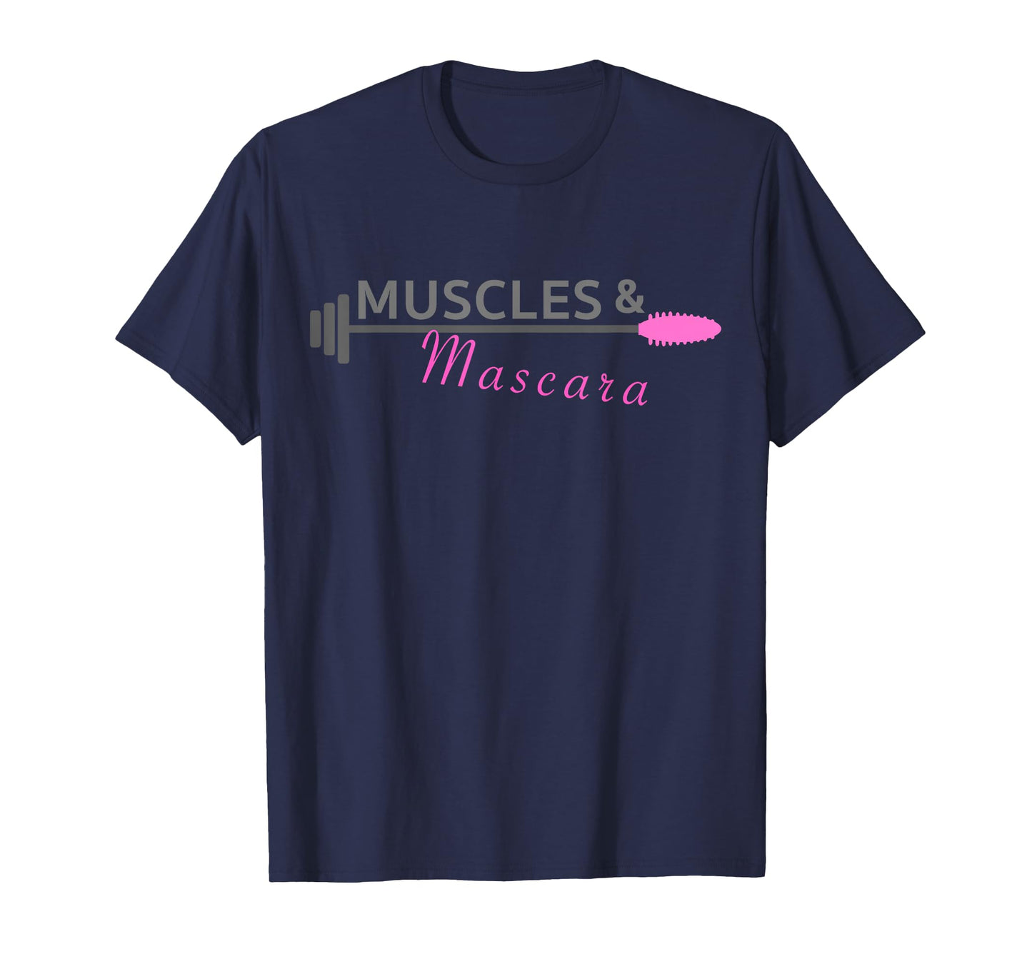 Women Workout Shirt Muscles And Mascara Ladies Fitness Tee T-Shirt