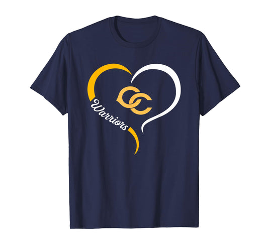 Cherokee County Warriors Logo Half Heart Slogan HS T-Shirt