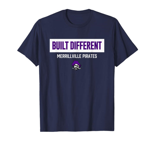 Merrillville Pirates Logo Built Different HS T-Shirt