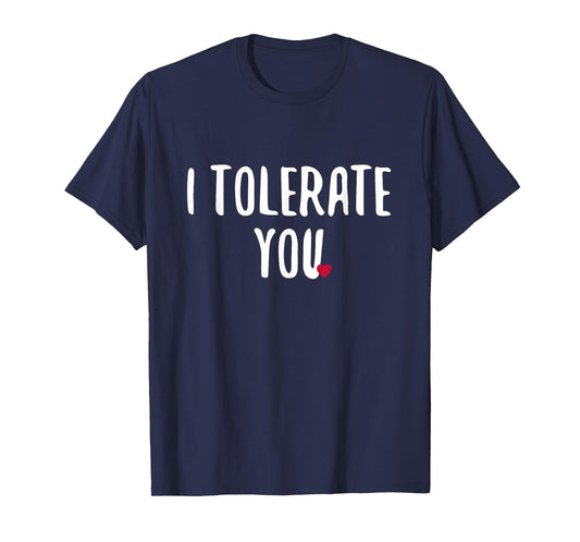 Festivallr I Tolerate You Unisex Adult T-Shirt - Black, Small - Short Sleeve, Crew Neck - Modern Retro, Gym, Holiday - Cotton, Polyester - Unique Graphics, Humorous Theme