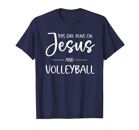 Christian Volleyball Teen Girls Jesus & Volleyball T-Shirt