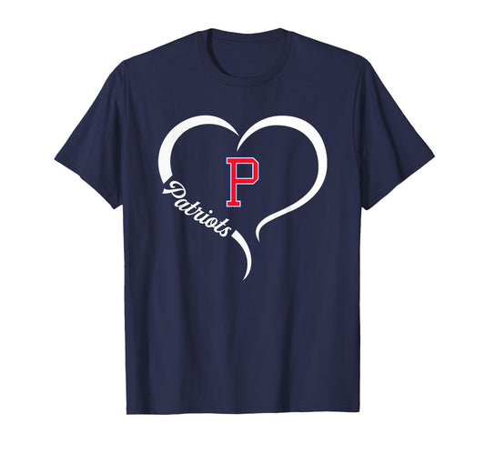 Portsmouth Patriots Logo Half Heart Slogan HS T-Shirt