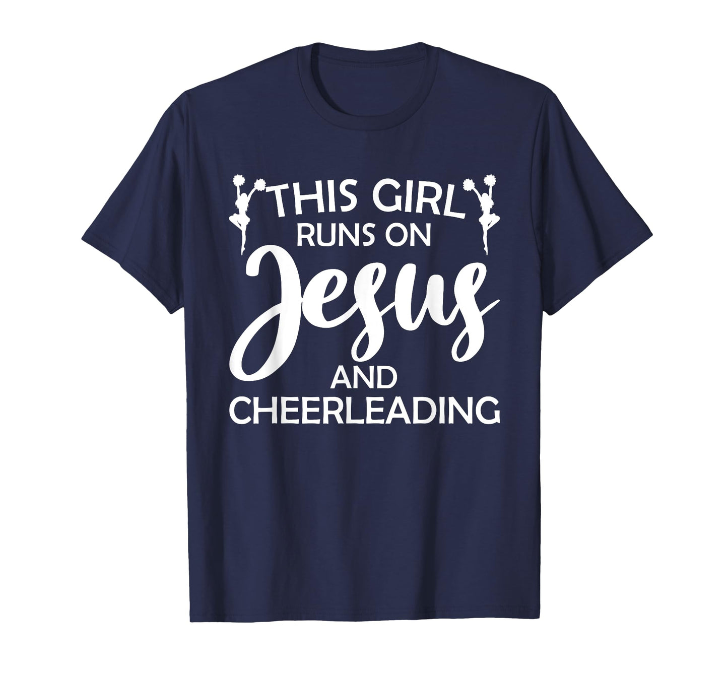 Cool Cheerleader Art For Women Girl Cheerleading Jesus Cheer T-Shirt