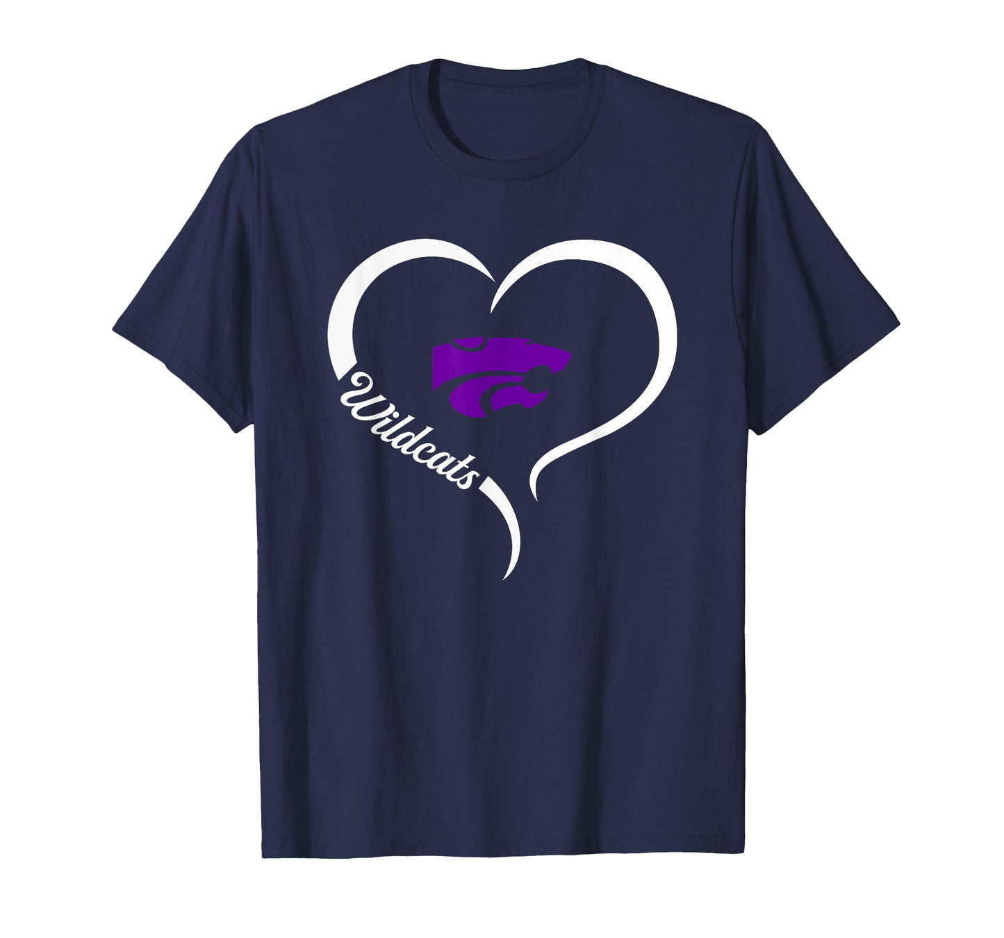 Clovis Wildcats Logo Half Heart Slogan HS T-Shirt