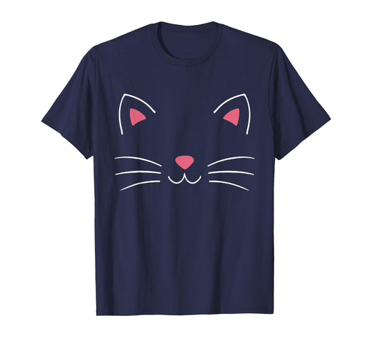 Funny lazy easy cat face costume for DIY halloween party T-Shirt