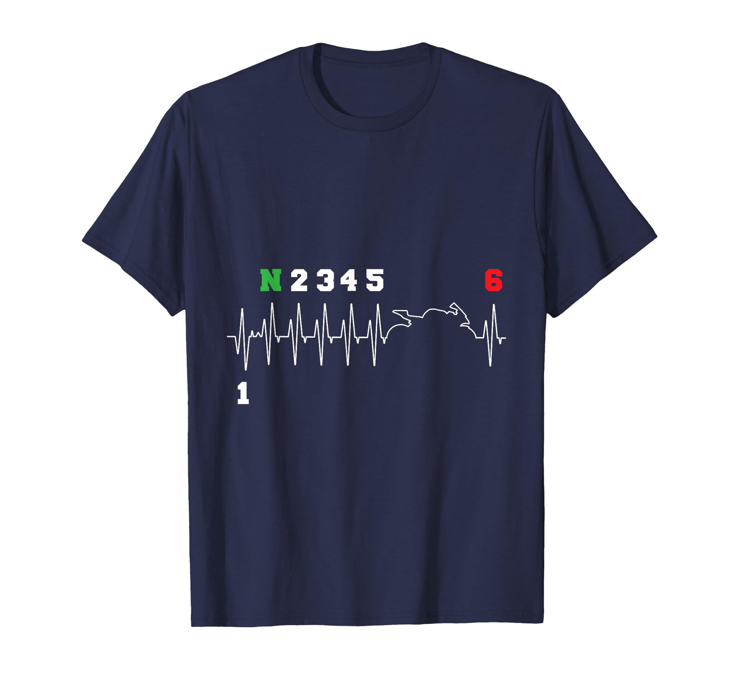 Motorcyclist Heartbeat ECG Motorcycle Bike Gearshift Biker T-Shirt