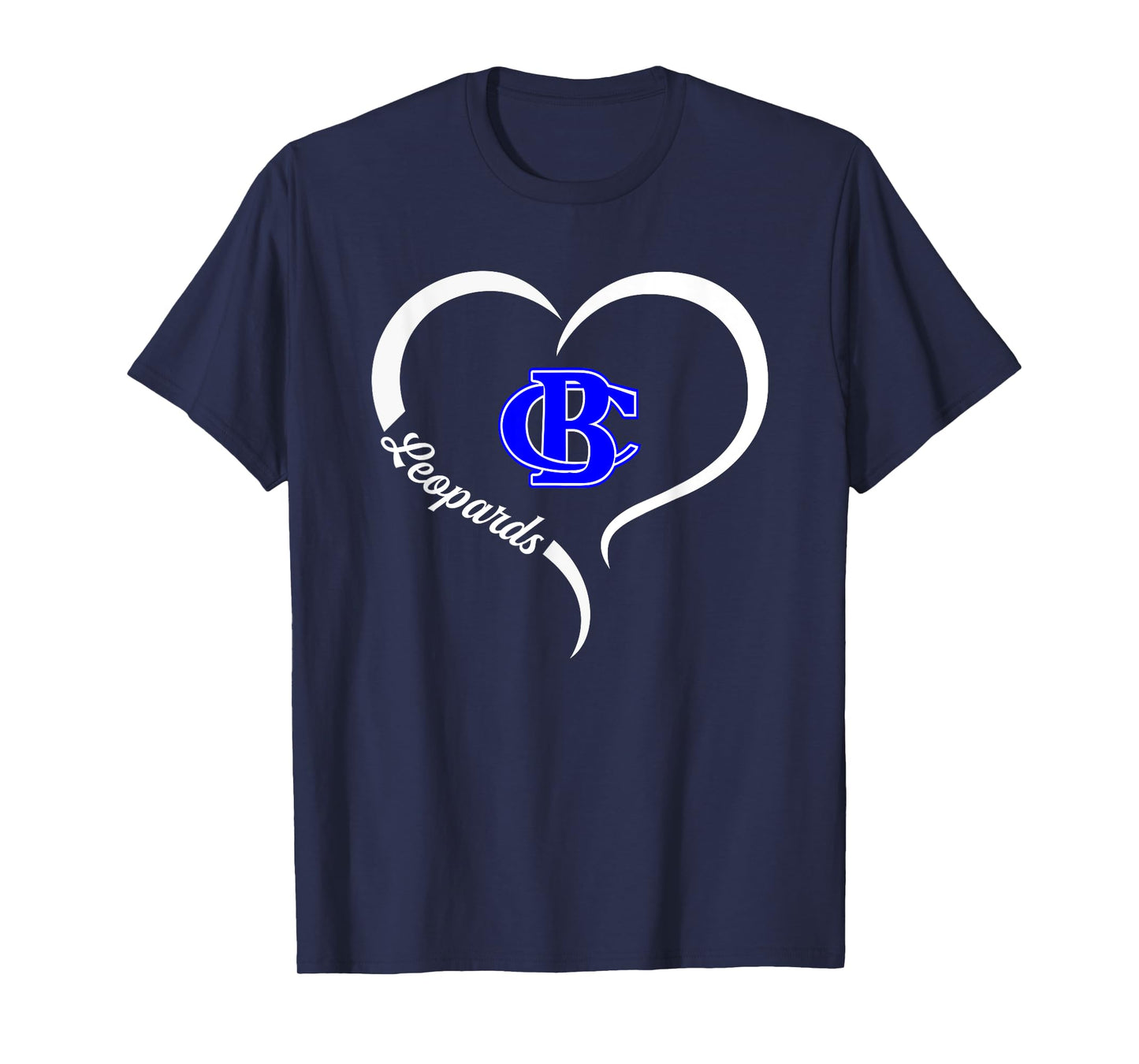 Banks County Leopards Logo Half Heart Slogan HS T-Shirt
