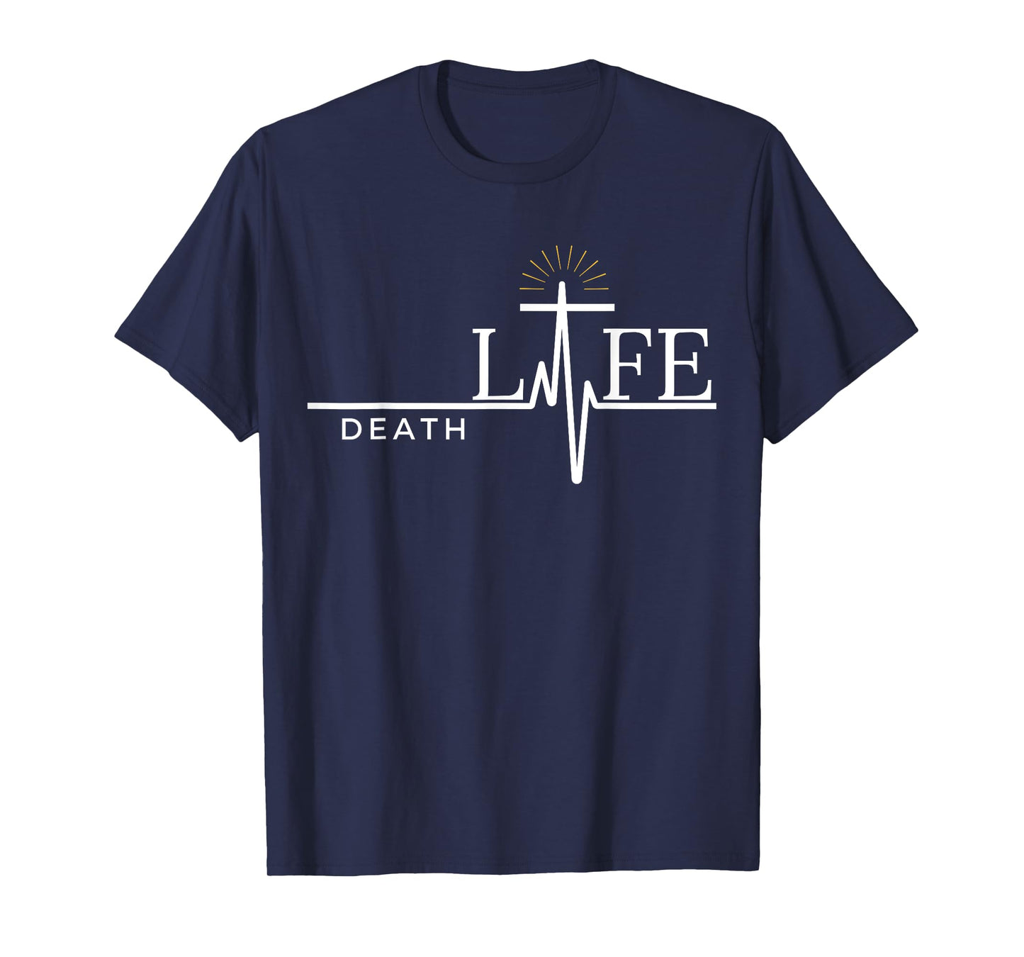 Christian Death to Life Heartbeat Cross Gift Men/Women/Youth T-Shirt