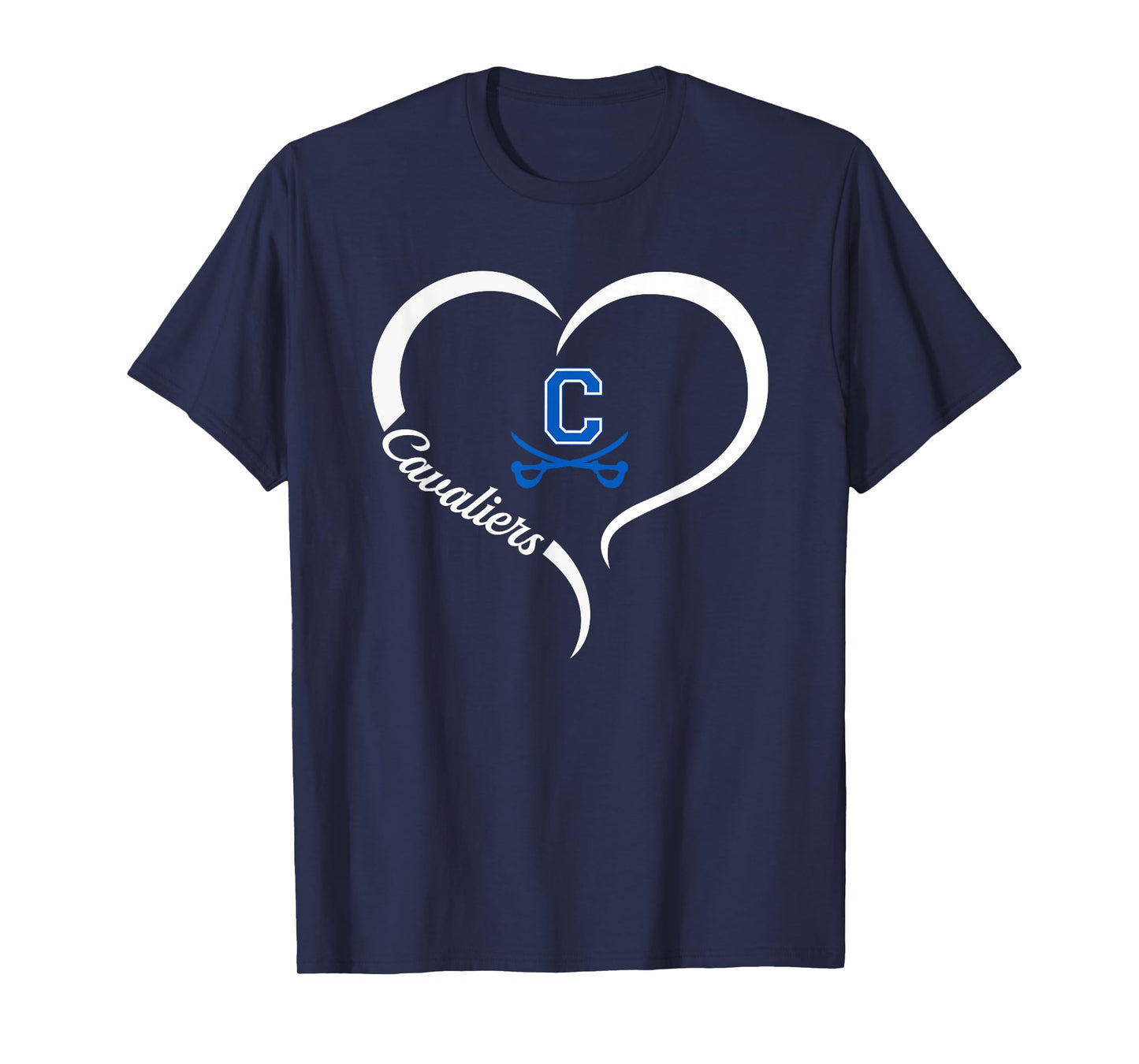 Chillicothe Cavaliers Logo Half Heart Slogan HS T-Shirt