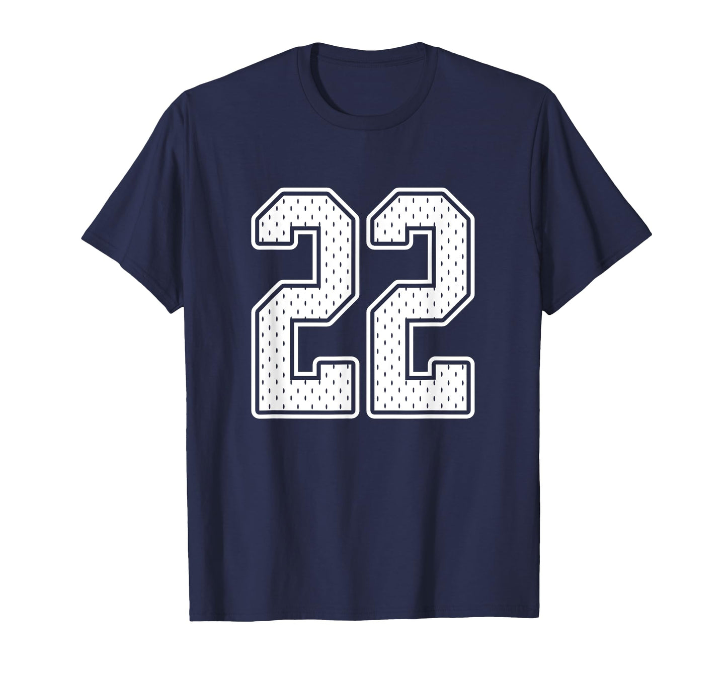 #22 White Vintage Number 22 Sports Fan Jersey Style T-Shirt