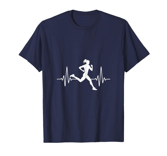 Runners Heartbeat Female - Funny Runners & Running Gift T-Shirt