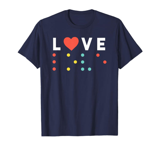 Vintage Love, Braille love gift, red heart T-Shirt