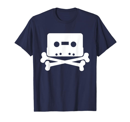 Vintage retro Cassette Tape Skull and Crossbones T-shirt T-Shirt