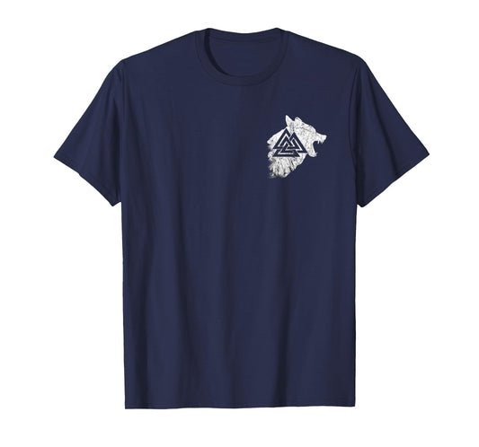 Fenrir Wolf Pagan Valhalla Viking Warrior Valknut Symbol T-Shirt