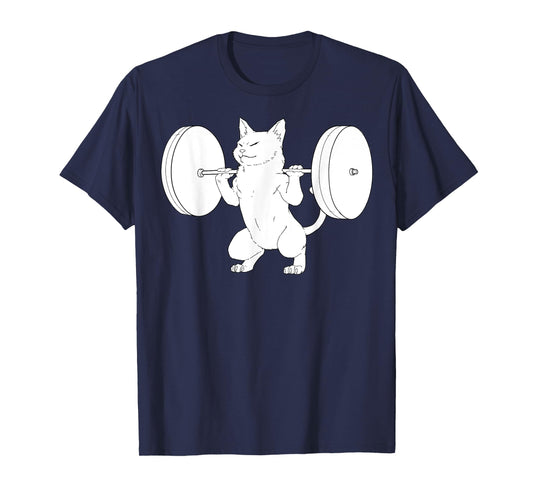 Cat Squat Powerlifting T-Shirt Cute T-Shirt for Men Women