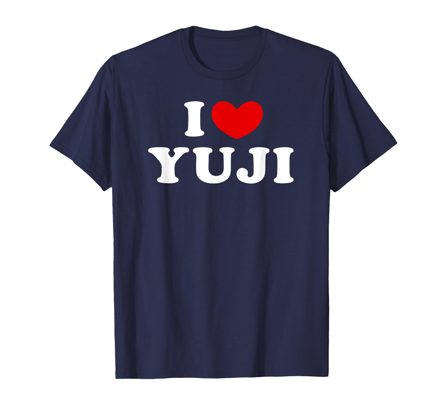 I Love Yuji, I Heart Yuji T-Shirt, Small, Black