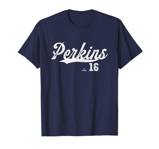 Distressed Swoosh Blake Perkins Milwaukee Baseball MLBPA T-Shirt