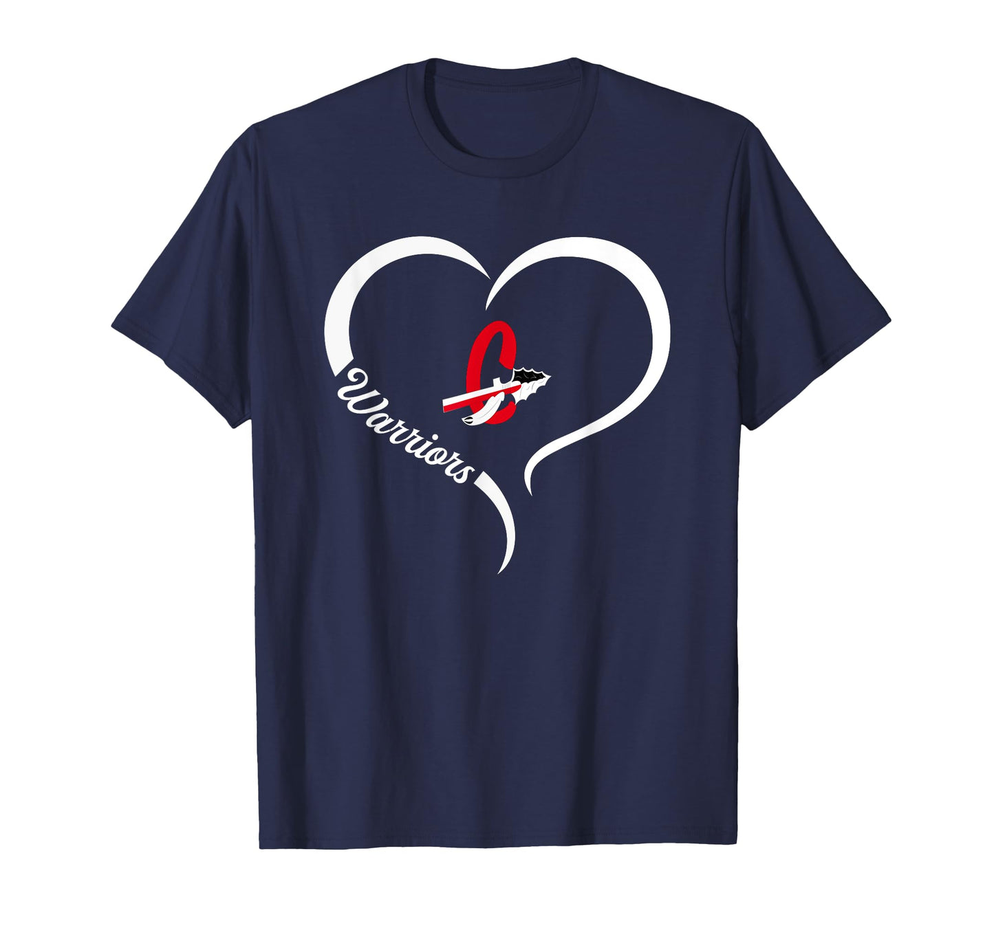 Cherokee Warriors Logo Half Heart Slogan HS T-Shirt