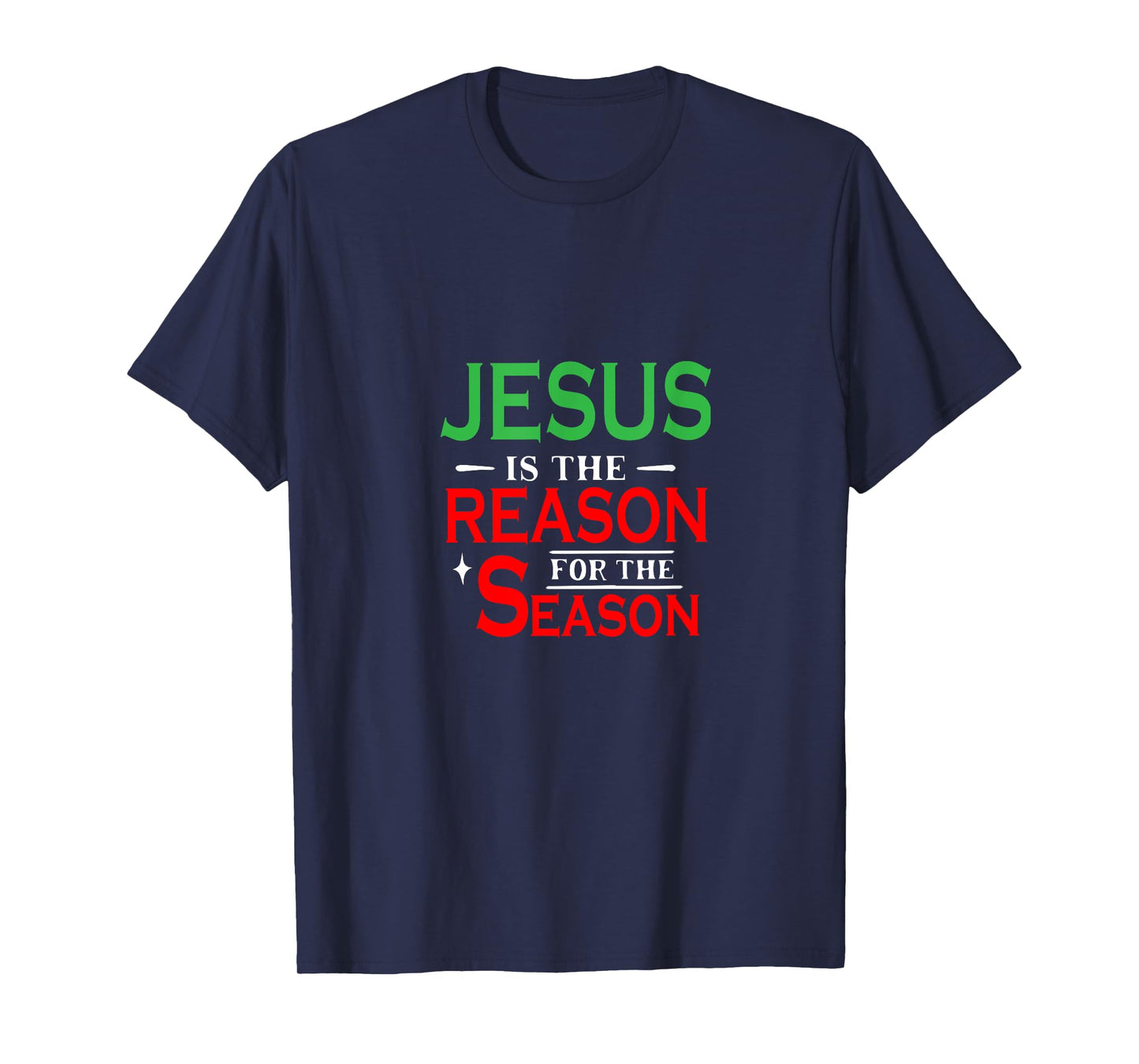 Jesus Is the Reason for the Season Christian Black X-Small Crew Neck Short Sleeve Regular Fit Modern Christian T-Shirt