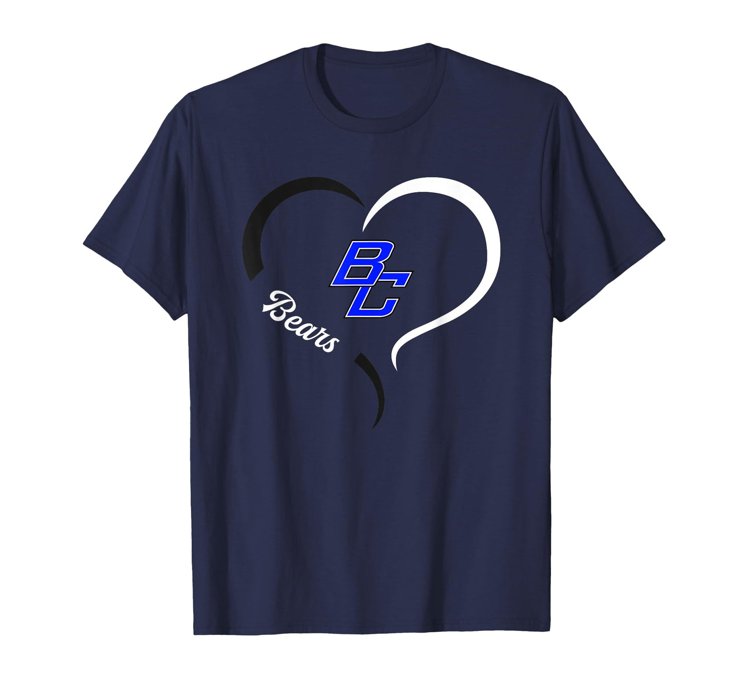 Burke County Bears Logo Half Heart Slogan HS T-Shirt