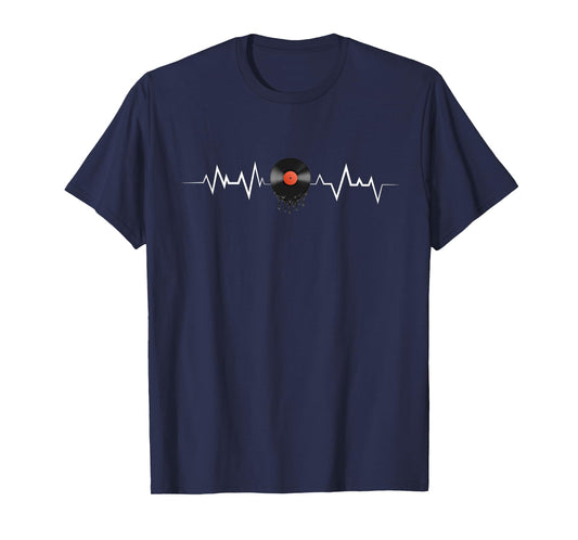 Vinyl Record Heartbeat Retro Vintage Vinyl Record Turntable T-Shirt