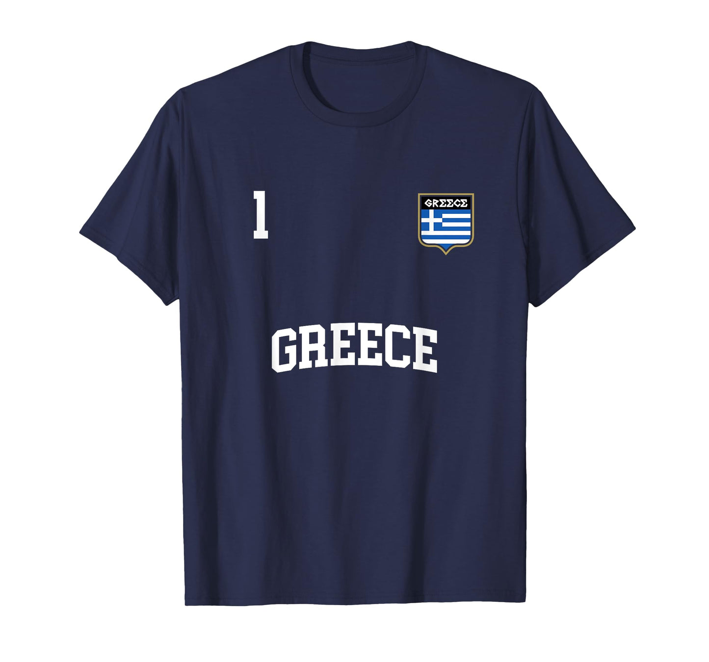 GREECE T-shirt No. 1 Greek Flag Football Soccer Team Shirt