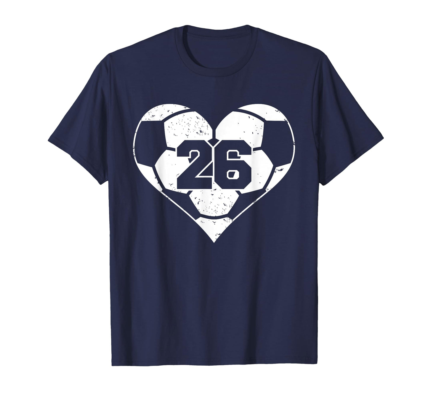 Soccer Number 26 Jersey Funny Soccer Heart Game Day T-Shirt