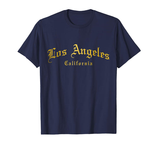 Los Angeles California LA Vintage Old School English Font T-Shirt