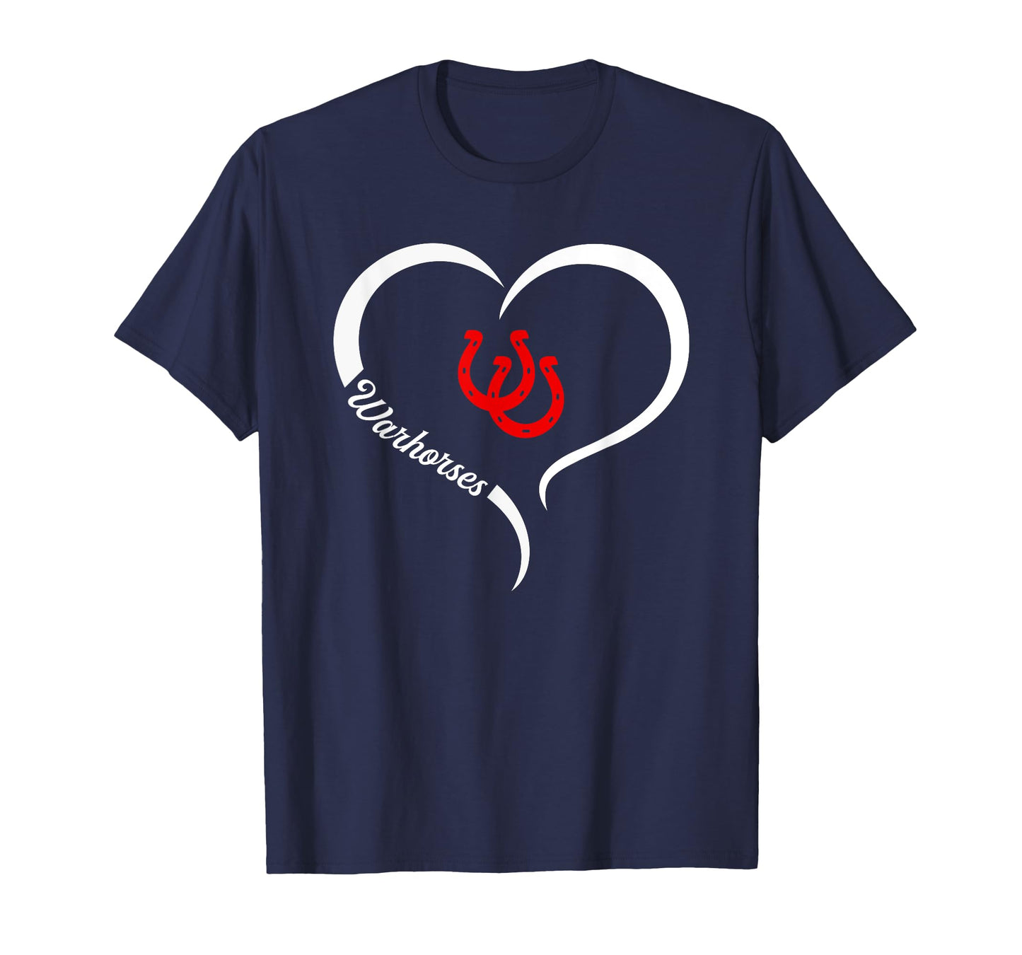 Barnwell Warhorses Logo Half Heart Slogan HS T-Shirt