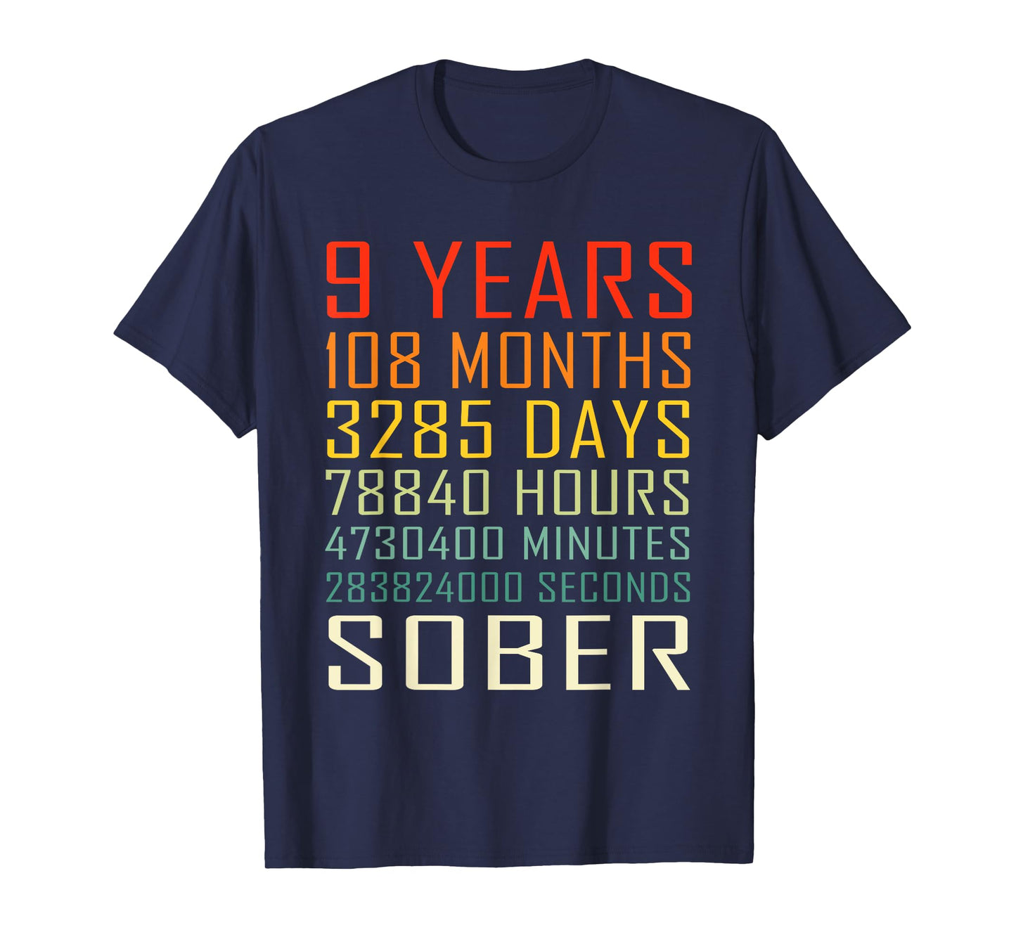 9 Year Sobriety Anniversary Vintage 9 Years Sober T-Shirt