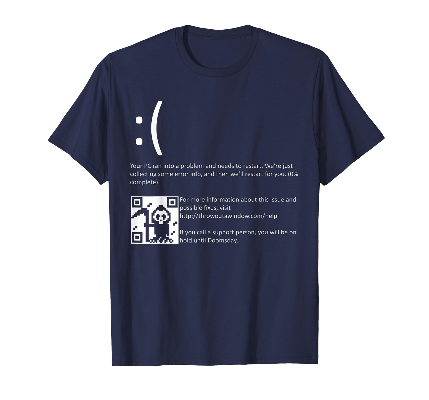 Funny Nerdy Blue Screen of Death Windows BSOD Halloween Geek T-Shirt