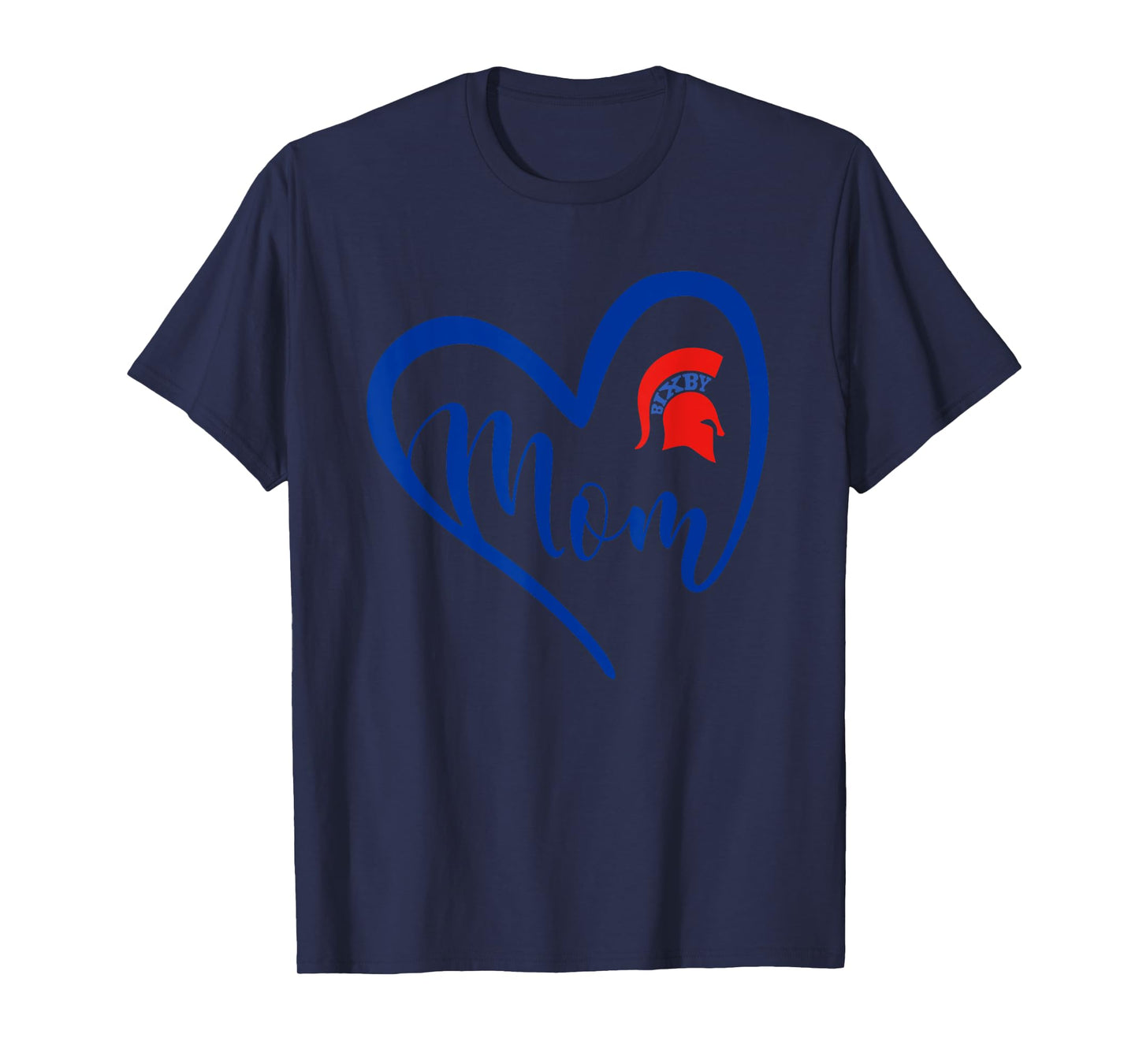 Bixby Spartans Logo Heart Mom HS T-Shirt